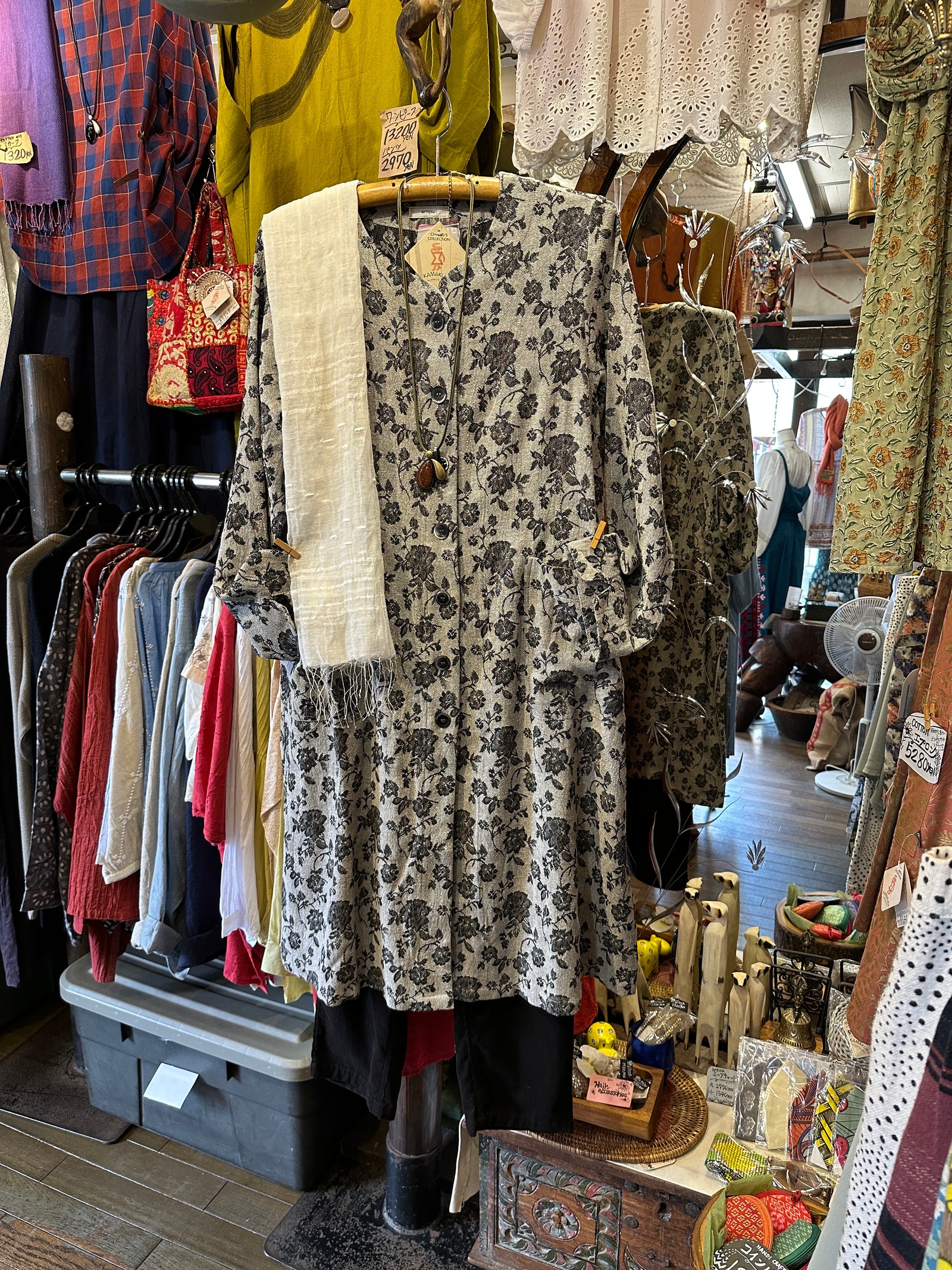 花柄ジャガード織コットンコート – Chang's Collection